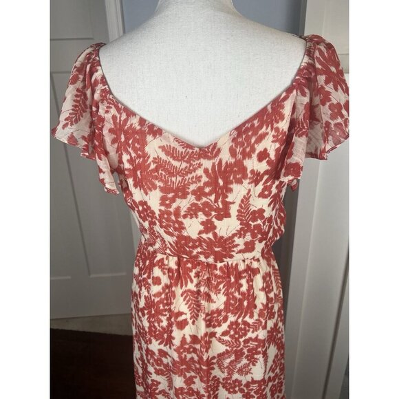 ALL IN FAVOR WOMEN'S MIDI DRESS Feminine Floral Tiered Ruffle Hem Cap Sleeves - Picture 6 of 12